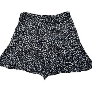 Zara Leopard Print Mini Skort Black/Navy Sz S NWT